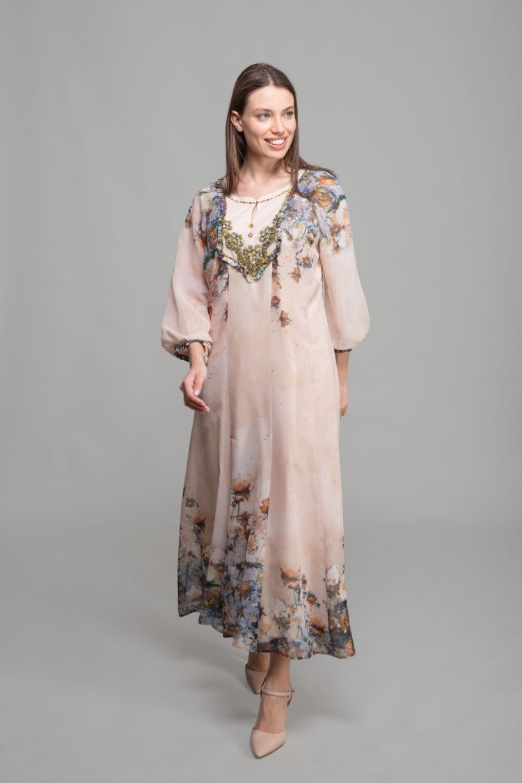 Round Neck Empirme Dress