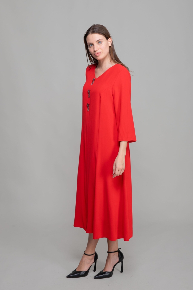 V Neck Suzanna Dress - GUMANIZE - Globality Store - Women Clothes Wholesale Turkey
