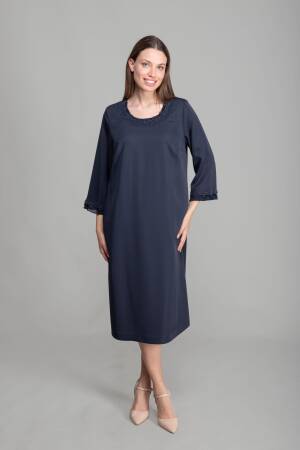 Round Neck Straight Skinny Suzanna Dress - GUMANIZE - Globality Store - Women Clothes Wholesale Turkey