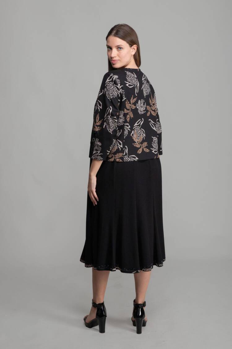 Round Neck Empirme Velvet Dress