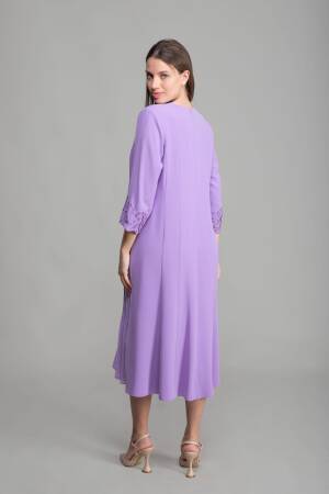 V Neck Embroidered Pearl Dress - GUMANIZE - Globality Store - Women Clothes Wholesale Turkey
