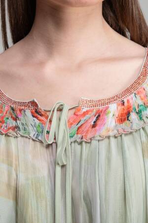 Round Neck Empirme Elegant Dress - GUMANIZE - Globality Store - Women Clothes Wholesale Turkey