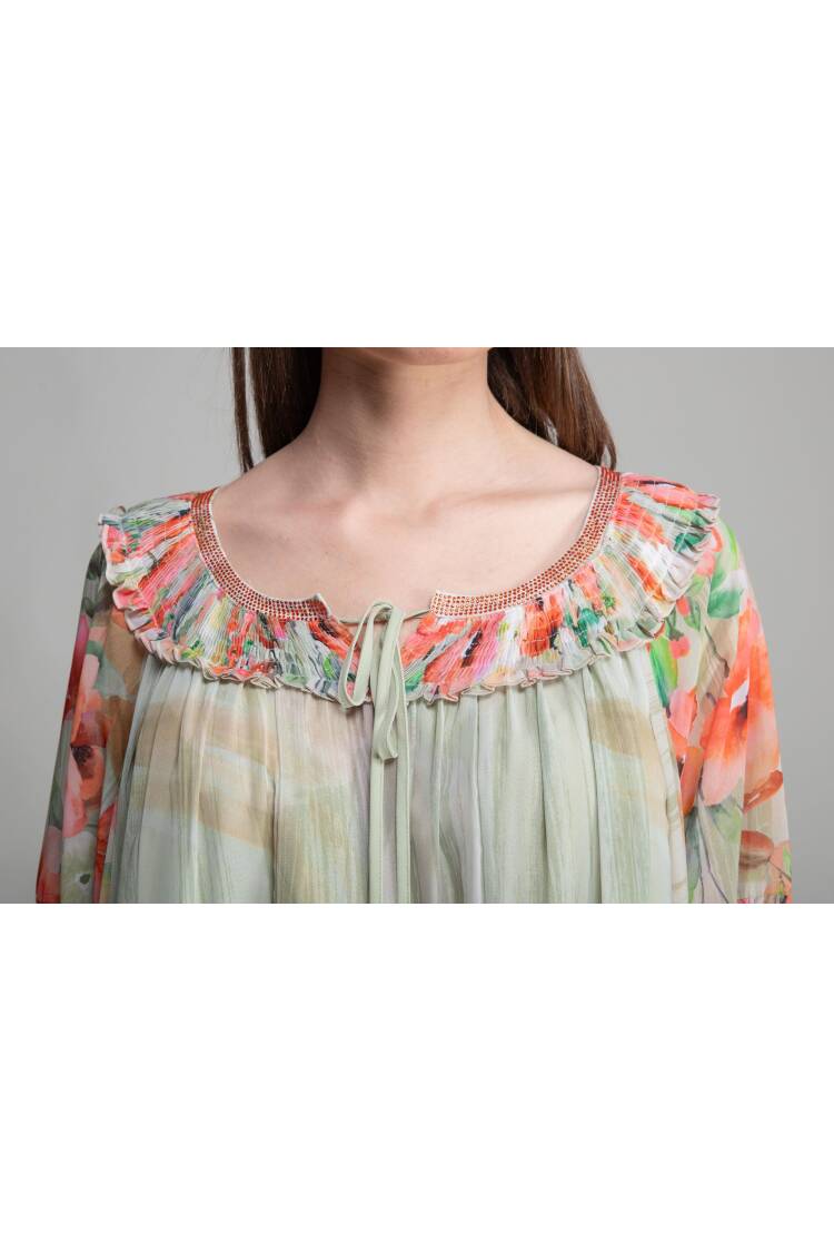 Round Neck Empirme Elegant Dress