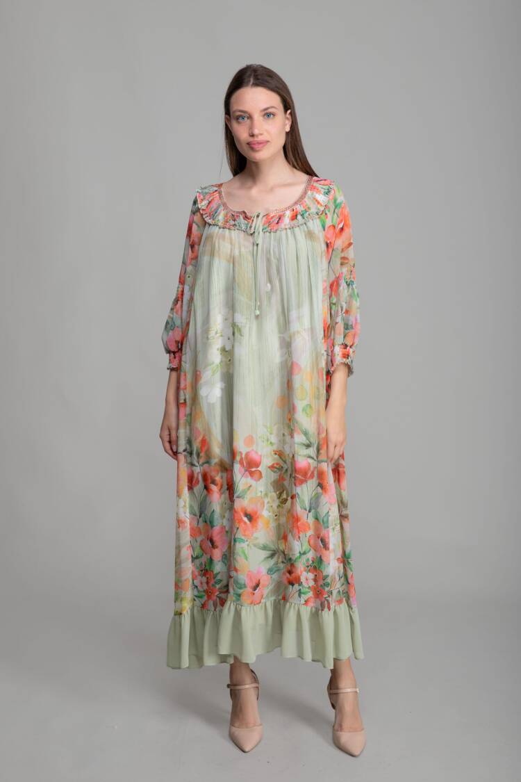 Round Neck Empirme Elegant Dress
