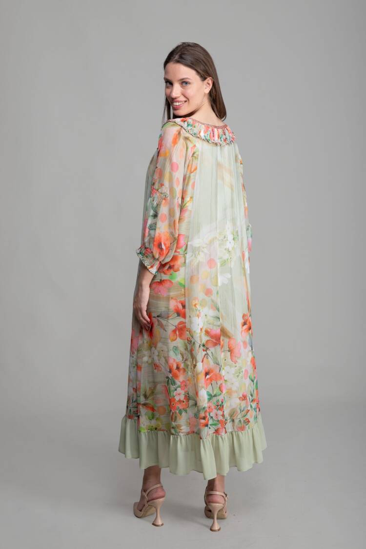 Round Neck Empirme Elegant Dress