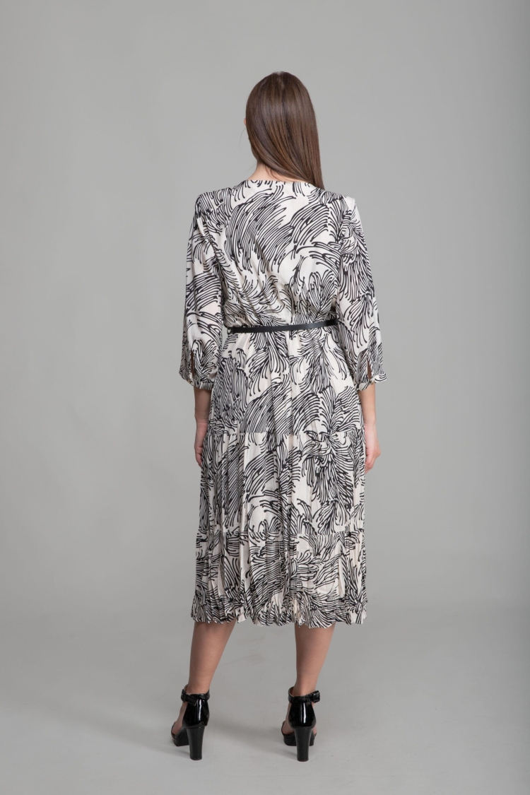 V Neck Flush Voile Dress