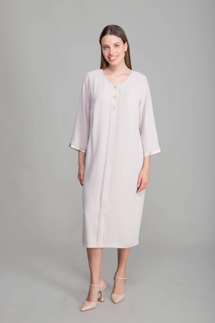 Round Neck Straight Skinny Suzanna Dress - GUMANIZE - Globality Store - Women Clothes Wholesale Turkey