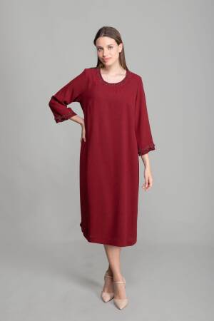 Round Neck Straight Skinny Suzanna Dress - GUMANIZE - Globality Store - Women Clothes Wholesale Turkey