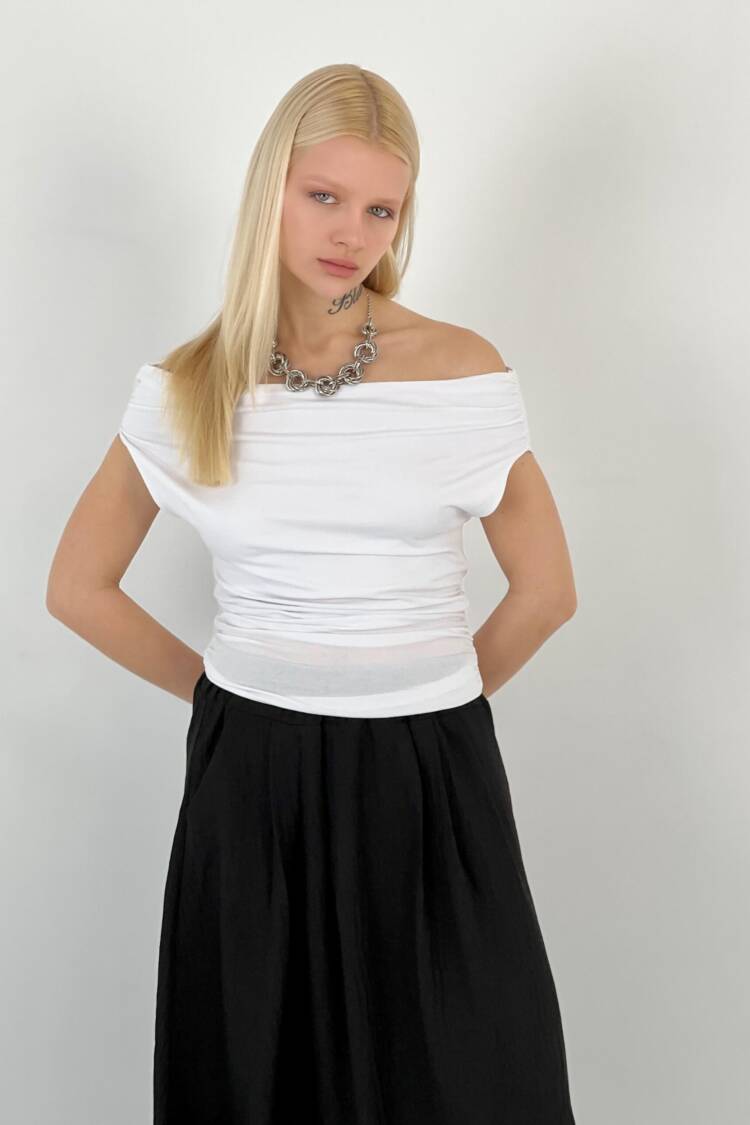 T-Shırt Striped - MISS POEM - Globality Store - Women Clothes Wholesale Turkey