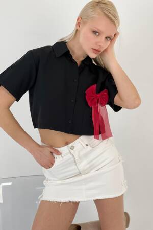 Shirt With Ribbon - MISS POEM - Globality Store - Women Clothes Wholesale Turkey