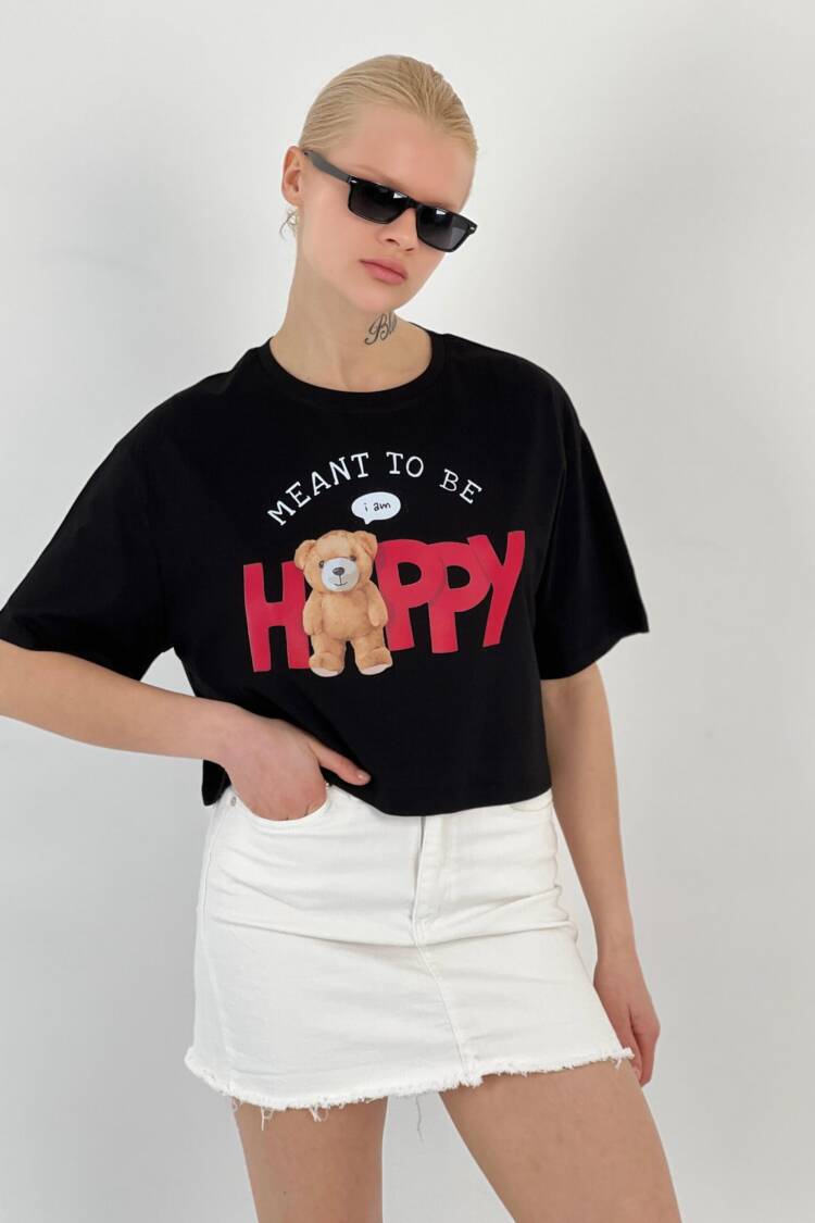 T-shırt Happy Teddy Bear Printed