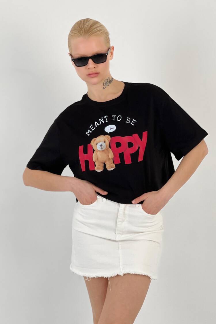 T-shırt Happy Teddy Bear Printed