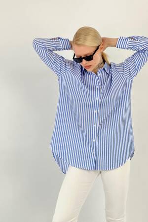 Make Stripe Stone On Shirt Front - MISS POEM - Globality Store - Women Clothes Wholesale Turkey