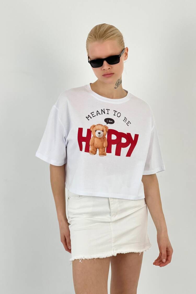 T-shırt Happy Teddy Bear Printed