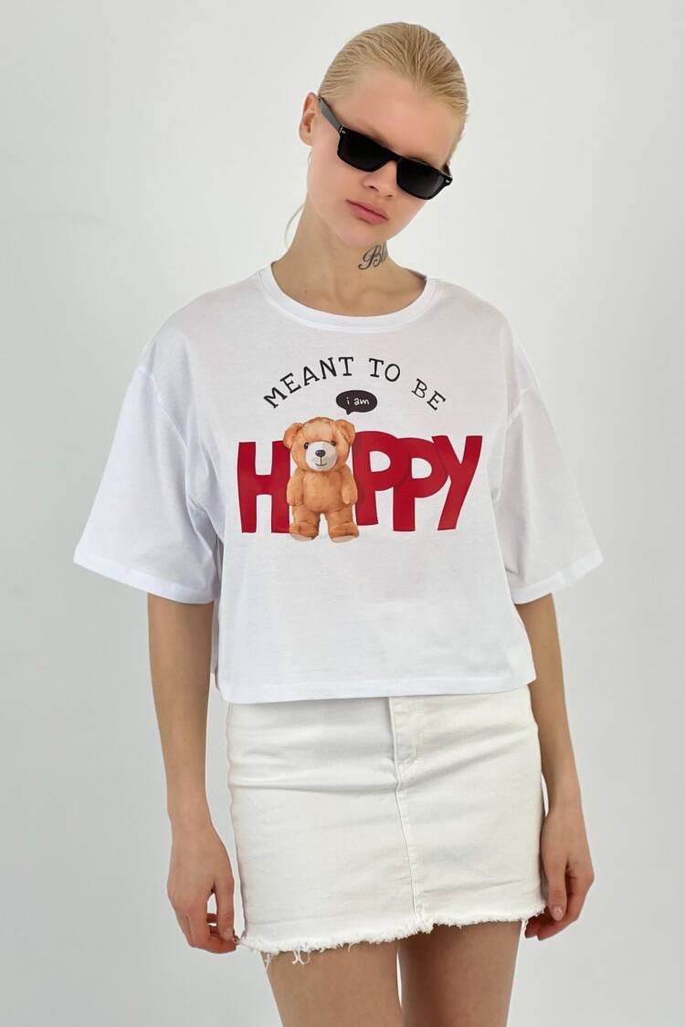 T-shırt Happy Teddy Bear Printed