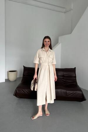 Belted Filam Dress - My Fashion - Globality Store - Women Clothes Wholesale Turkey