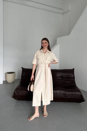 Belted Filam Dress - My Fashion - Globality Store - Women Clothes Wholesale Turkey