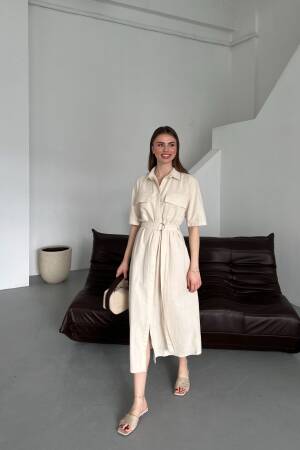 Belted Filam Dress - My Fashion - Globality Store - Women Clothes Wholesale Turkey