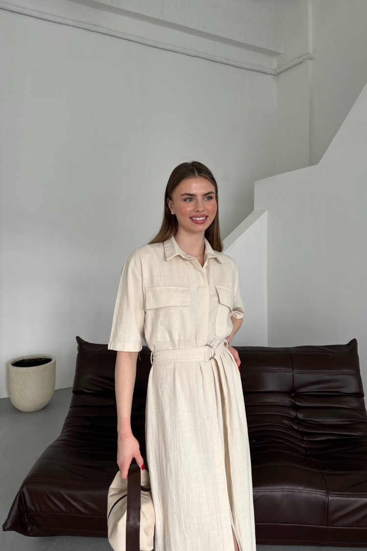 Belted Filam Dress - My Fashion - Globality Store - Women Clothes Wholesale Turkey