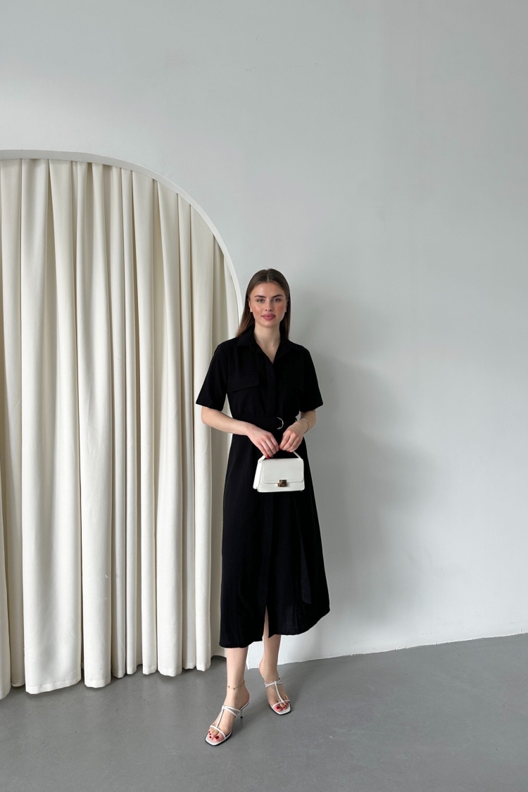 Belted Filam Dress - My Fashion - Globality Store - Women Clothes Wholesale Turkey