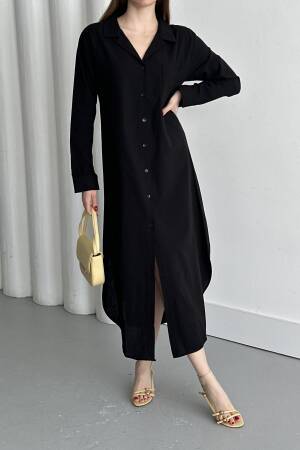 Linen Open Neck Dress - My Fashion - Globality Store - Women Clothes Wholesale Turkey