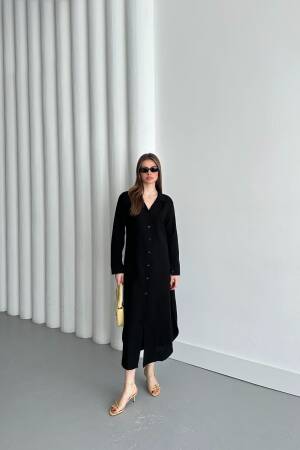 Linen Open Neck Dress - My Fashion - Globality Store - Women Clothes Wholesale Turkey