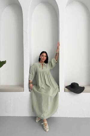 Mueslin Half Sleeve Dress - My Fashion - Globality Store - Women Clothes Wholesale Turkey