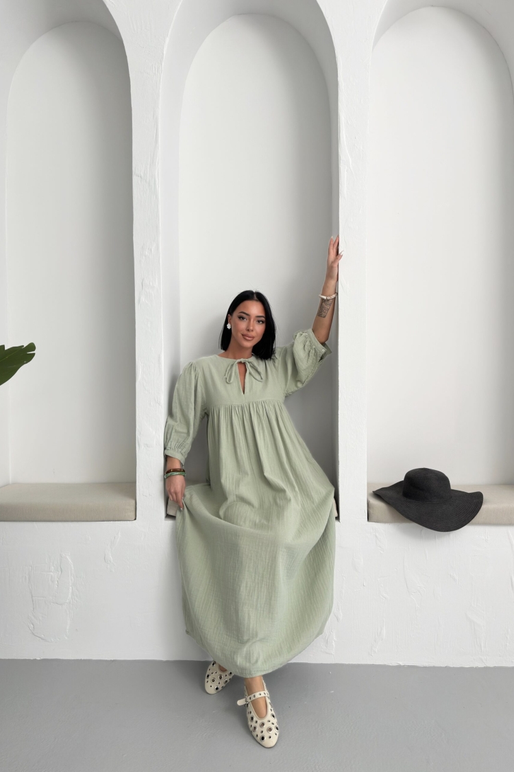 Mueslin Half Sleeve Dress - My Fashion - Globality Store - Women Clothes Wholesale Turkey