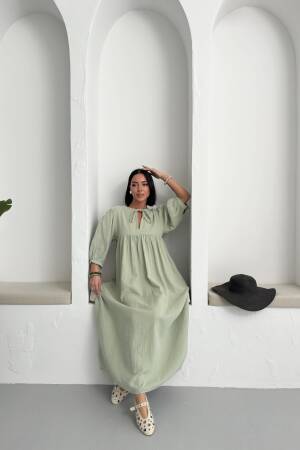 Mueslin Half Sleeve Dress - My Fashion - Globality Store - Women Clothes Wholesale Turkey