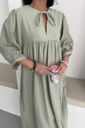 Mueslin Half Sleeve Dress - My Fashion - Globality Store - Women Clothes Wholesale Turkey