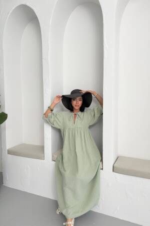Mueslin Half Sleeve Dress - My Fashion - Globality Store - Women Clothes Wholesale Turkey