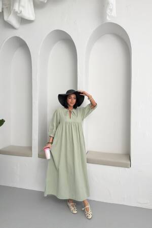 Mueslin Half Sleeve Dress - My Fashion - Globality Store - Women Clothes Wholesale Turkey