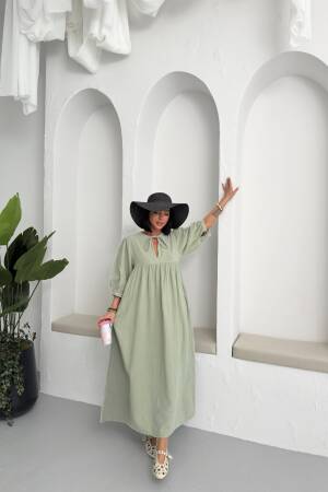 Mueslin Half Sleeve Dress - My Fashion - Globality Store - Women Clothes Wholesale Turkey