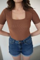 Square Neck Blouse - Fiori - Globality Store - Women Clothes Wholesale Turkey
