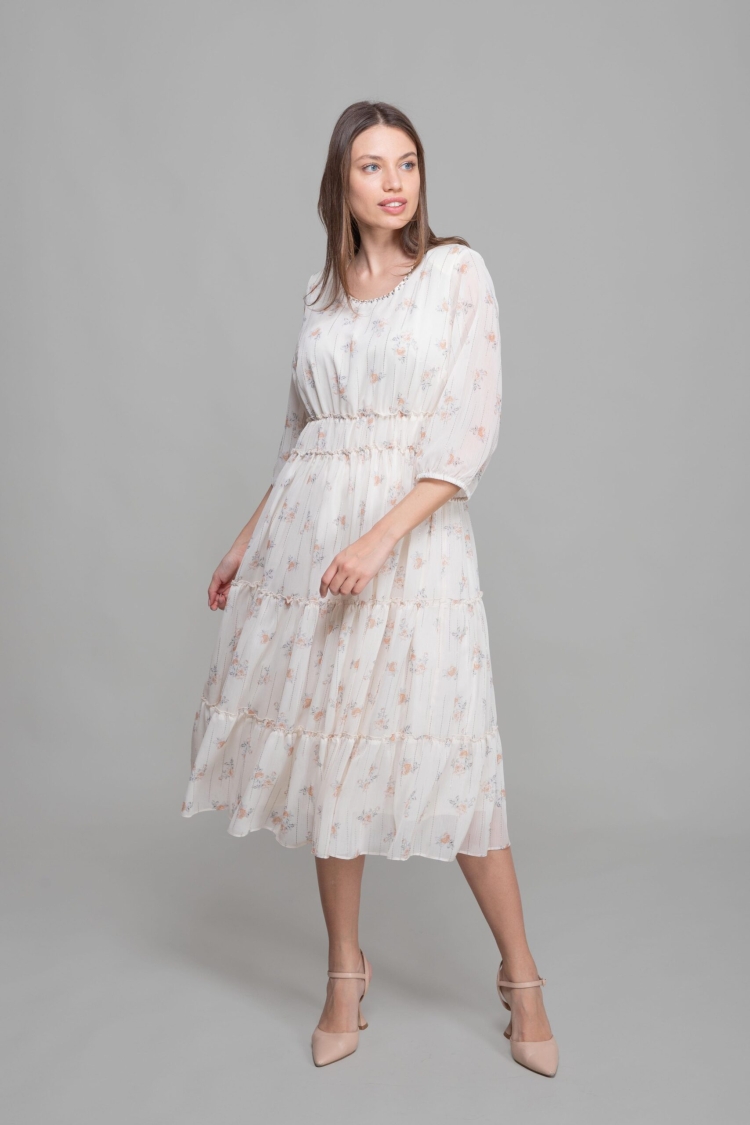 Round Neck Silvery Yoryo Dress