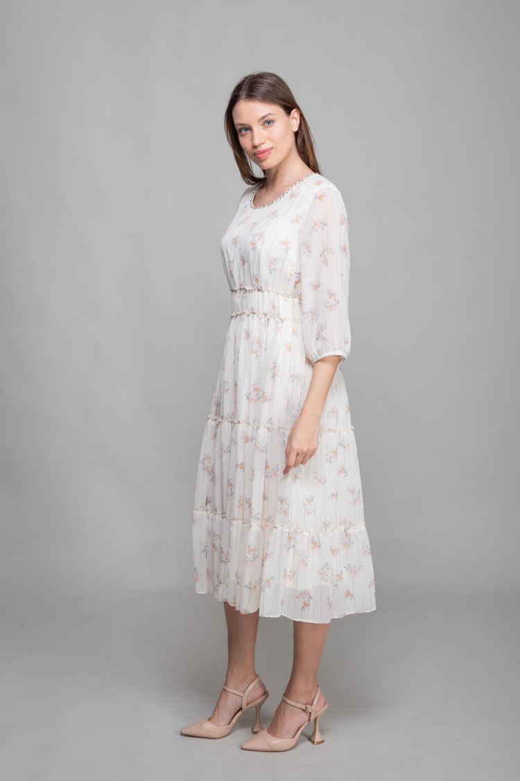 Round Neck Silvery Yoryo Dress