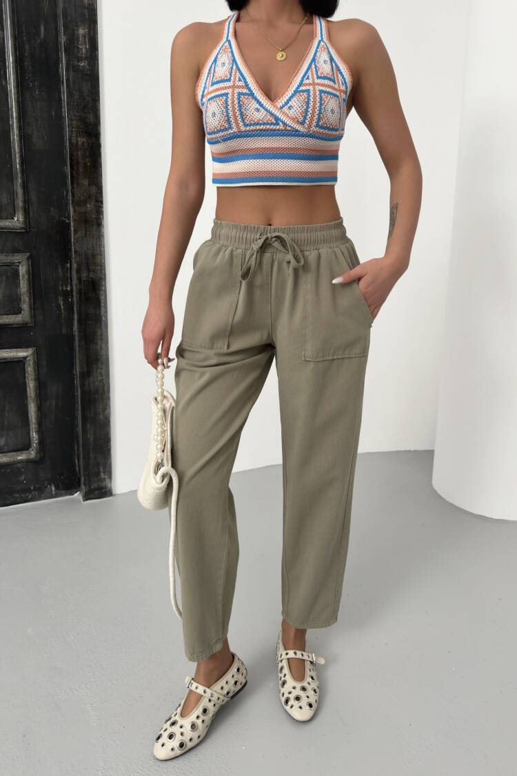Pocketed Gabardine Pants