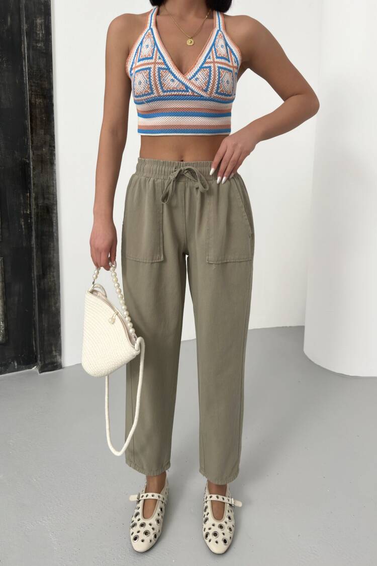 Pocketed Gabardine Pants