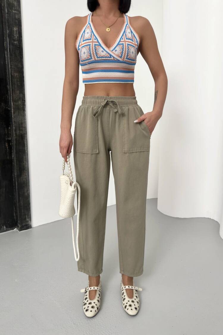 Pocketed Gabardine Pants