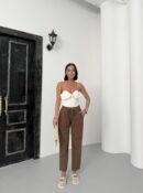 Pocketed Gabardine Pants - My Fashion - Globality Store - Women Clothes Wholesale Turkey