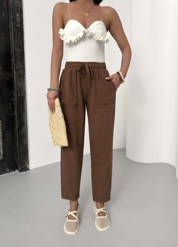 Pocketed Gabardine Pants