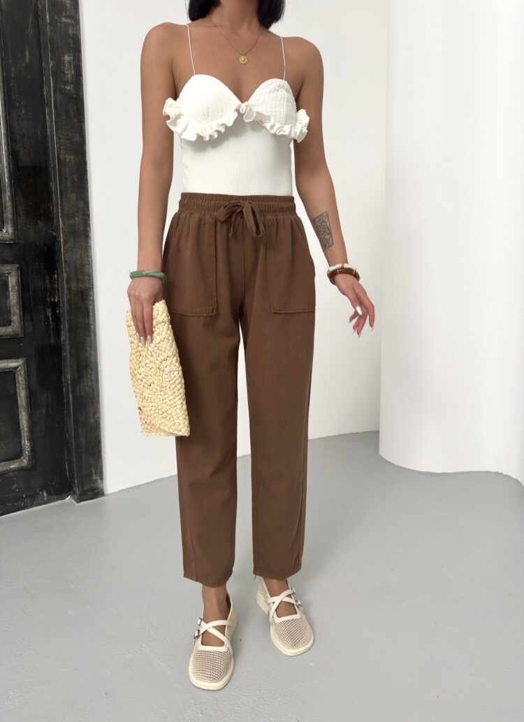 Pocketed Gabardine Pants