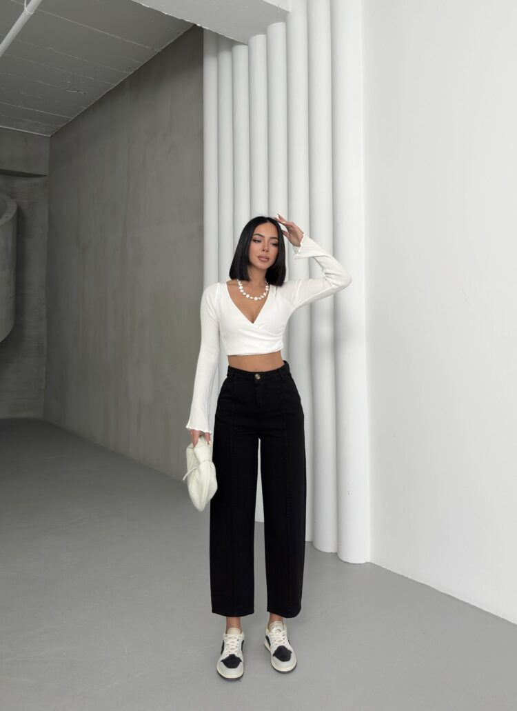 Detailed Gabardine Pants