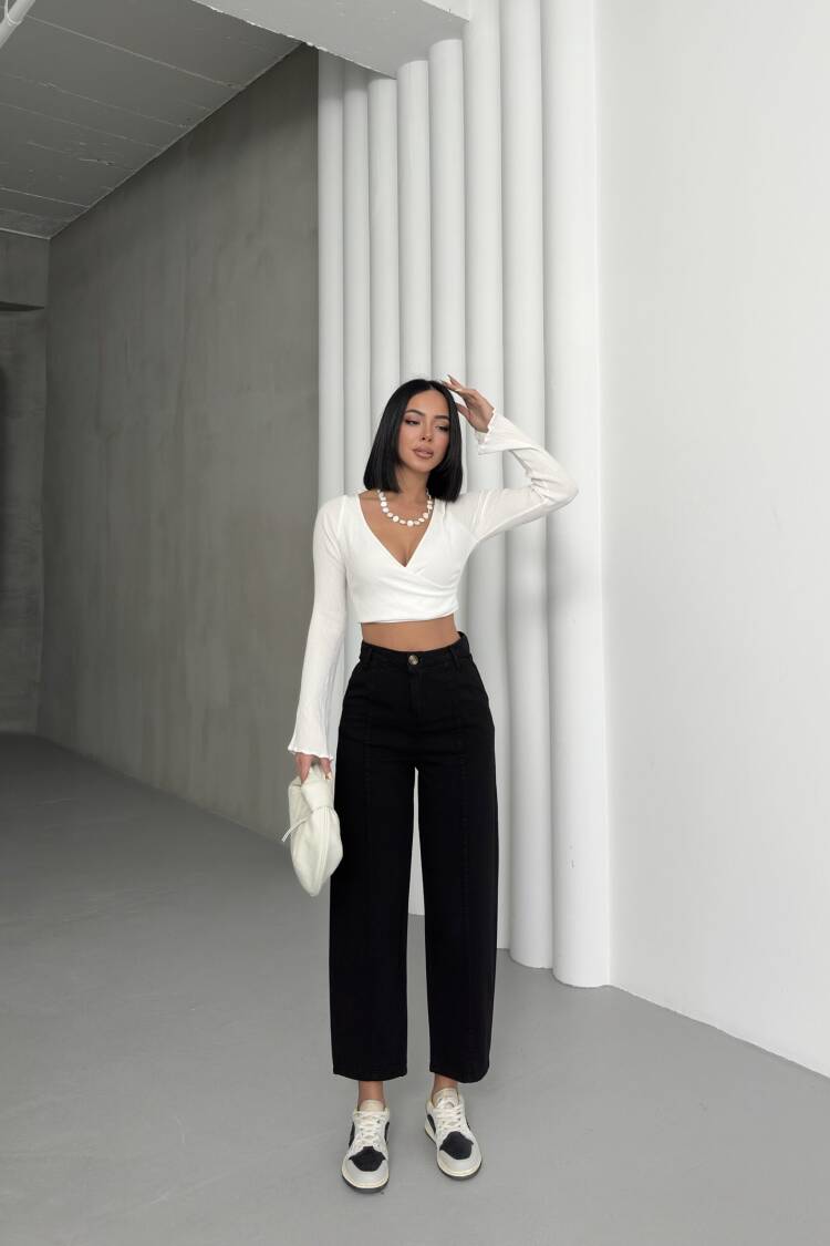 Detailed Gabardine Pants