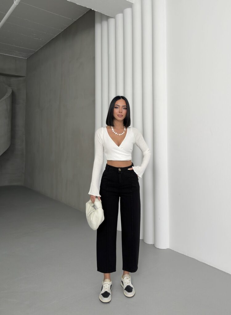Detailed Gabardine Pants