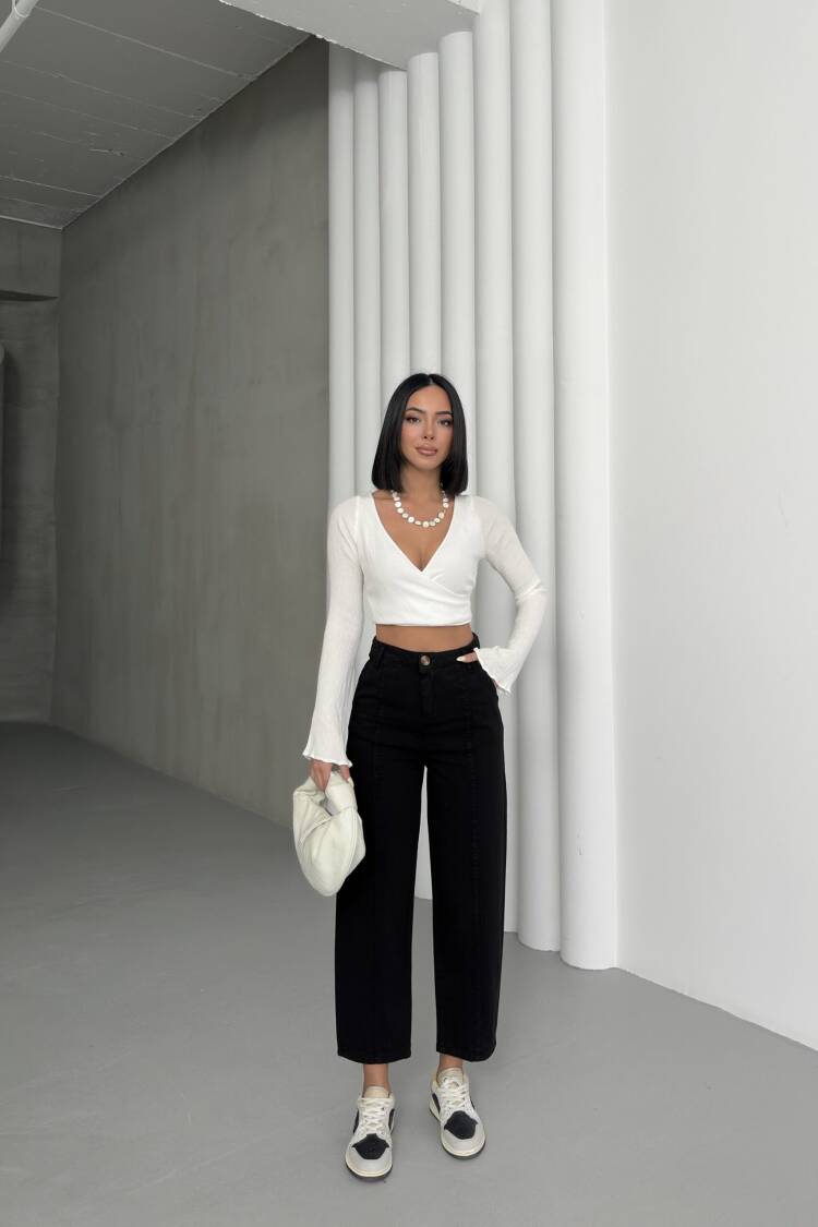 Detailed Gabardine Pants