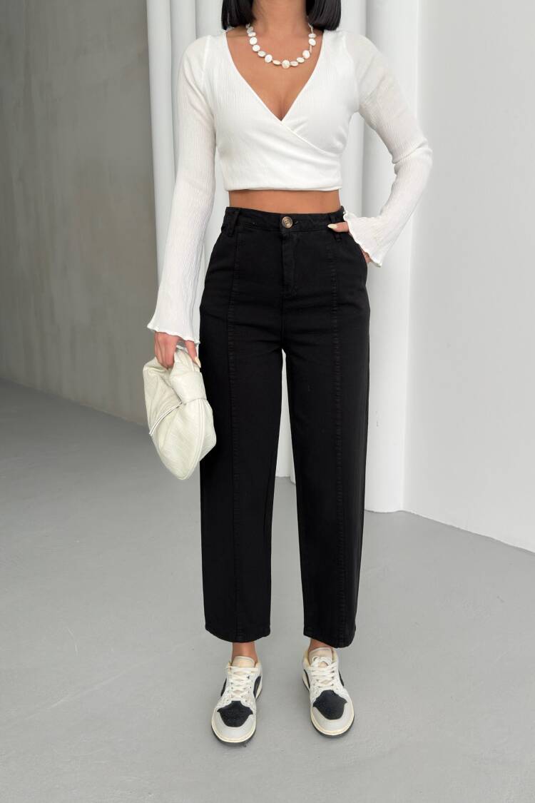 Detailed Gabardine Pants