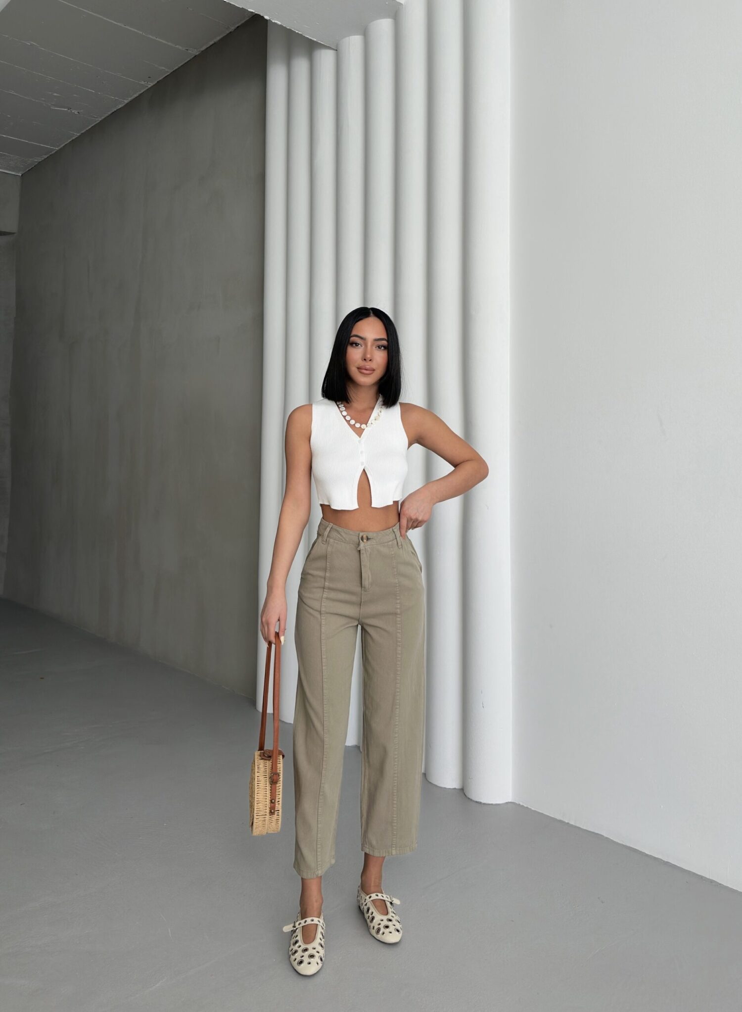 Detailed Gabardine Pants - My Fashion - Globality Store - Women Clothes Wholesale Turkey
