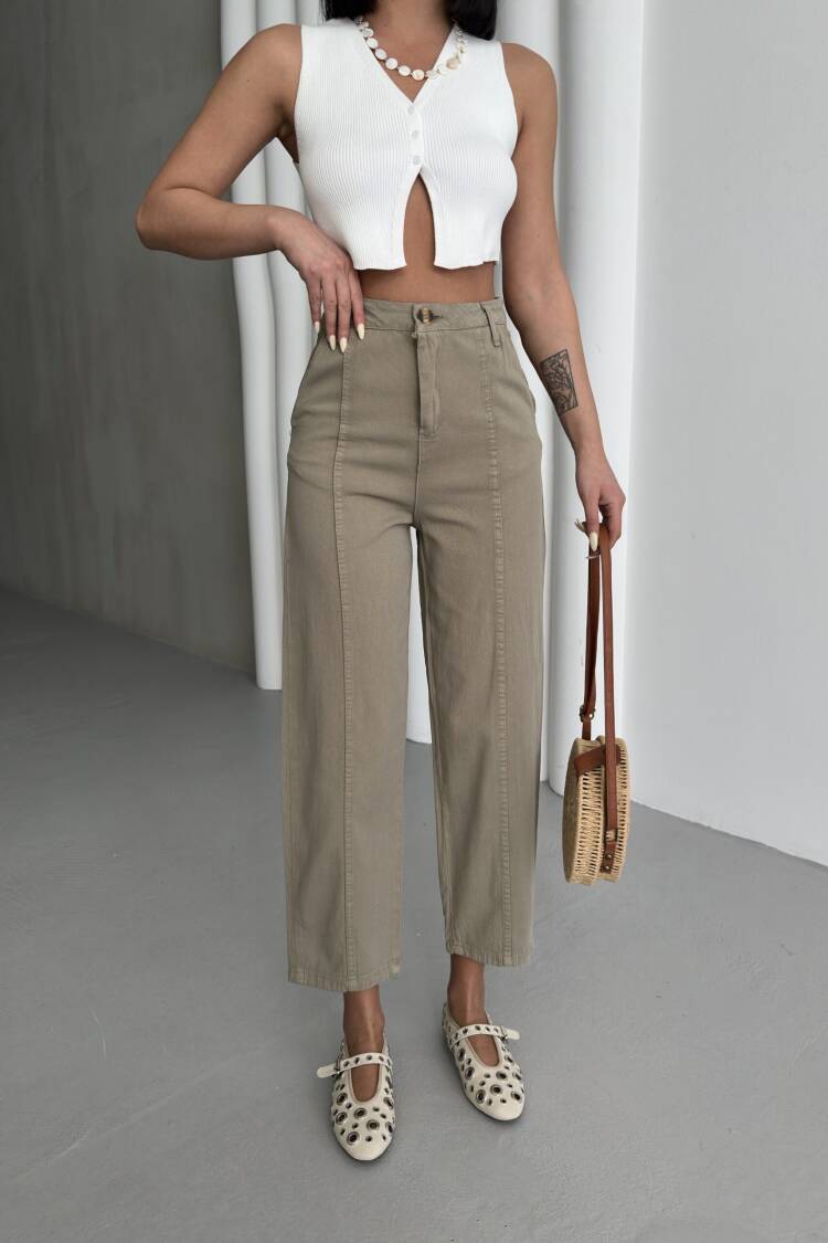 Detailed Gabardine Pants