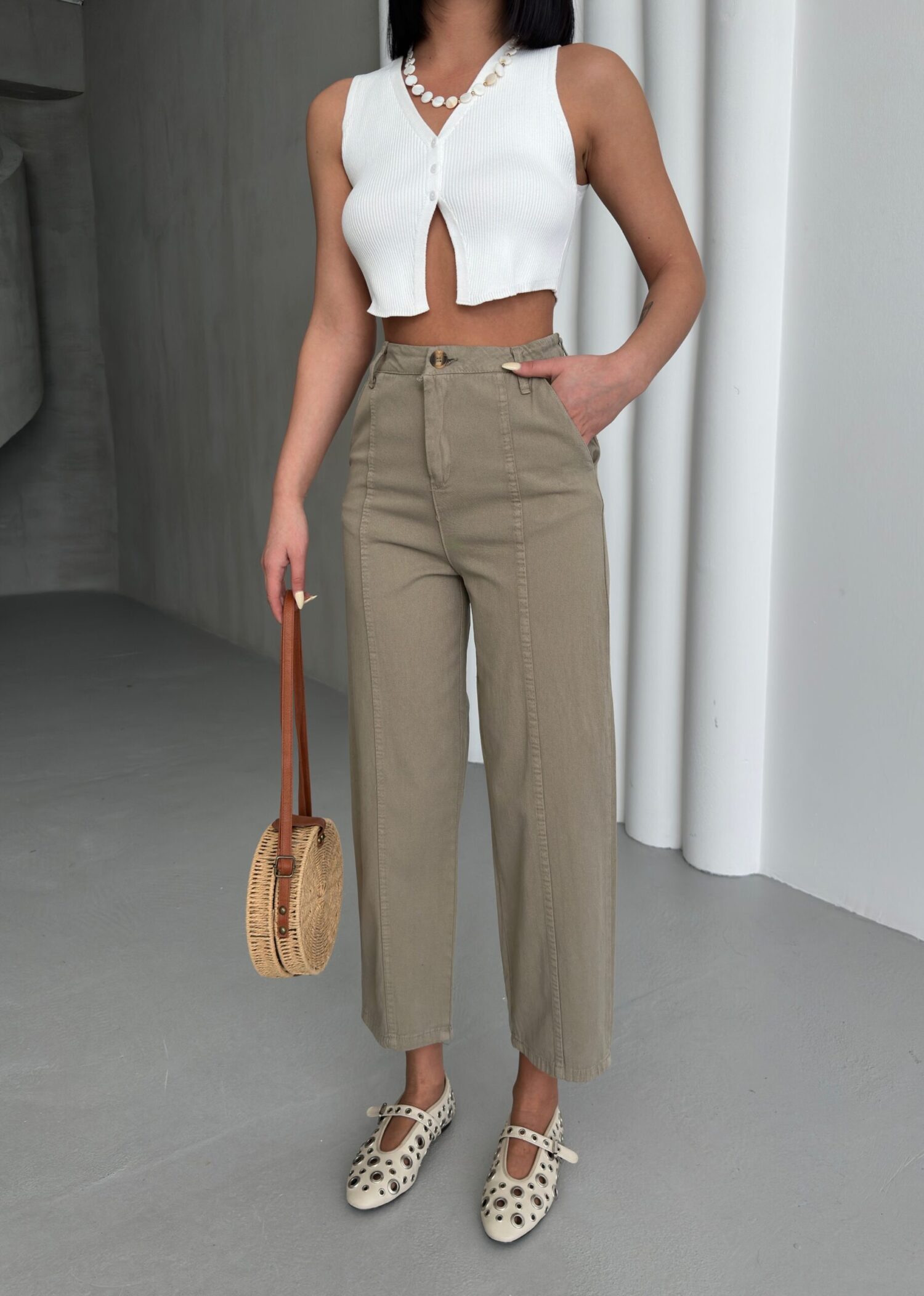 Detailed Gabardine Pants - My Fashion - Globality Store - Women Clothes Wholesale Turkey